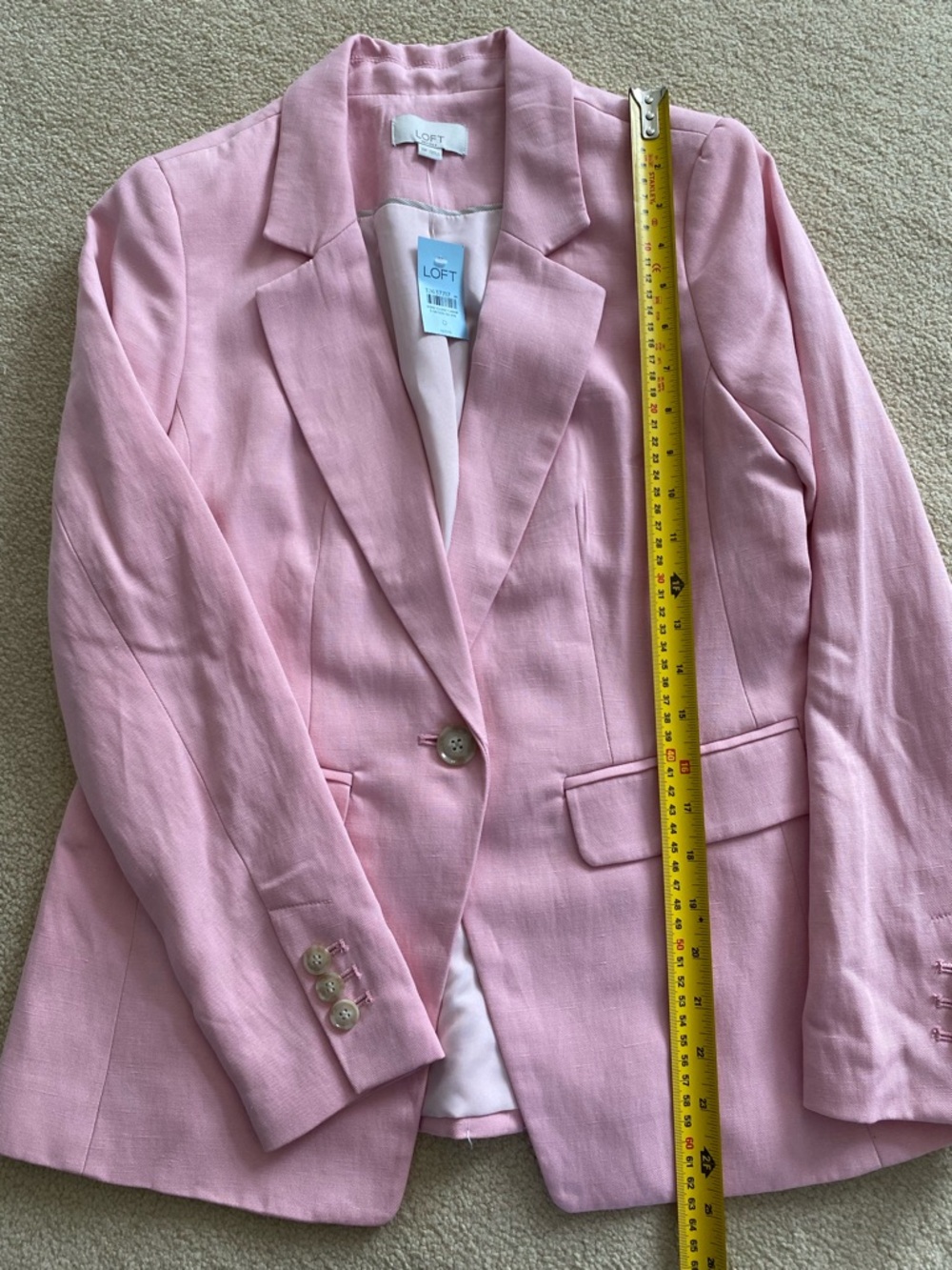 LOFT Pink Single-Button Notch Lapel Blazer - Picture 5 of 5